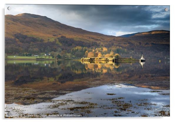 Autumn reflections (Loch Linnhe) Acrylic by Andrew Ray