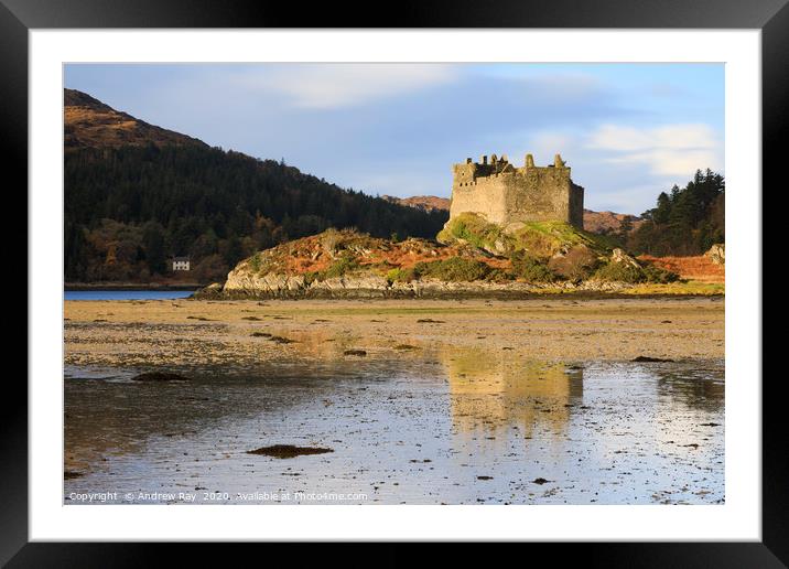Reflections at Tioram Castle Framed Mounted Print by Andrew Ray