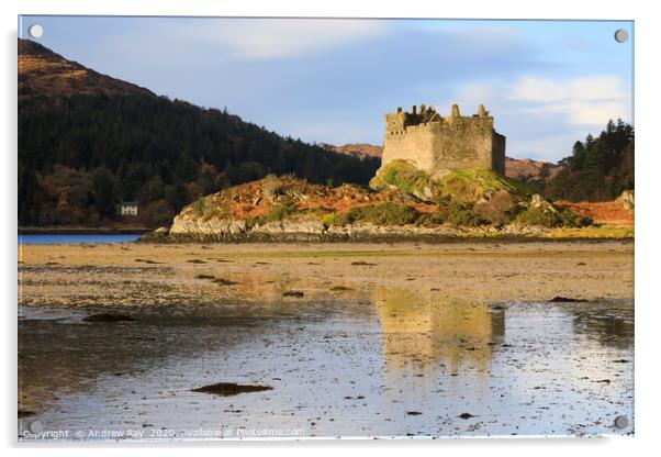 Reflections at Tioram Castle Acrylic by Andrew Ray