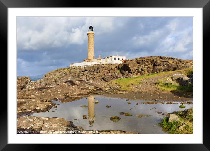 Ardnamurchan Lighthouse reflections Framed Mounted Print by Andrew Ray