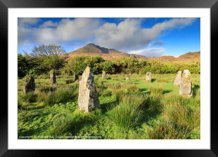Loch Buie Stone Circle Framed Mounted Print by Andrew Ray