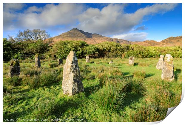 Loch Buie Stone Circle Print by Andrew Ray