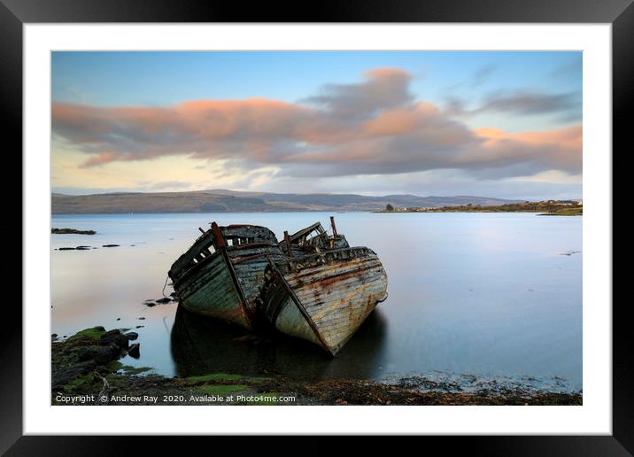 Abandoned boats (Salen) Framed Mounted Print by Andrew Ray