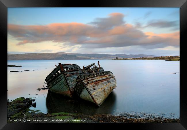 Abandoned boats (Salen) Framed Print by Andrew Ray