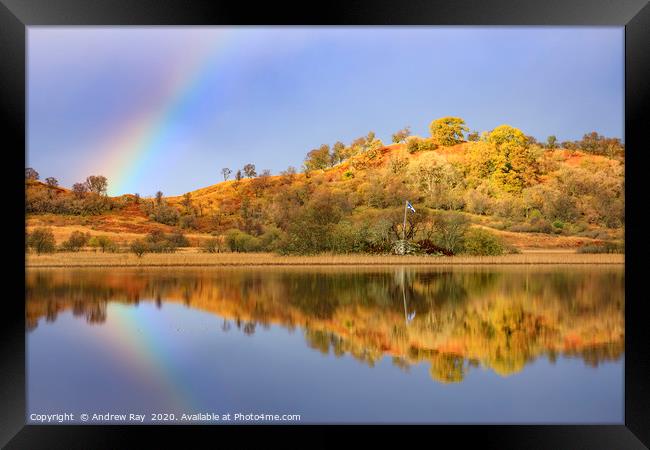 Rainbow Reflections (Tromlee Castle) Framed Print by Andrew Ray