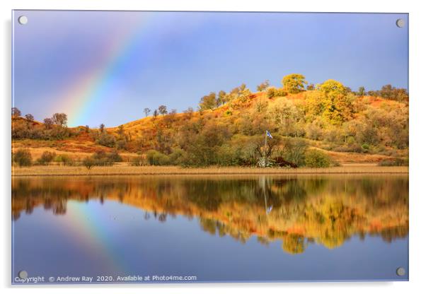 Rainbow Reflections (Tromlee Castle) Acrylic by Andrew Ray