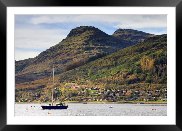Boat on Loch Goil Framed Mounted Print by Andrew Ray