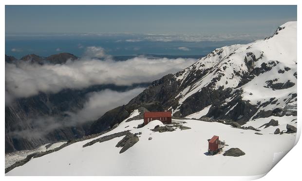 Mueller Hut in Mt. Cook (Aoraki) New Zealand Print by Chester Tugwell