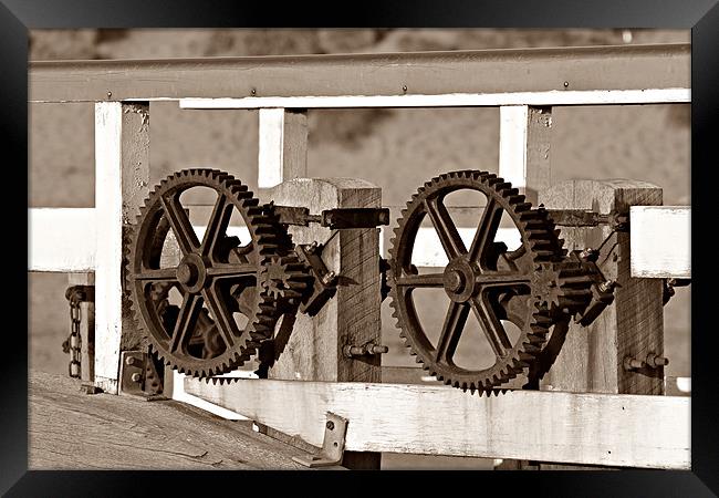 Wheels Of Bude's Lock Framed Print by kelly Draper