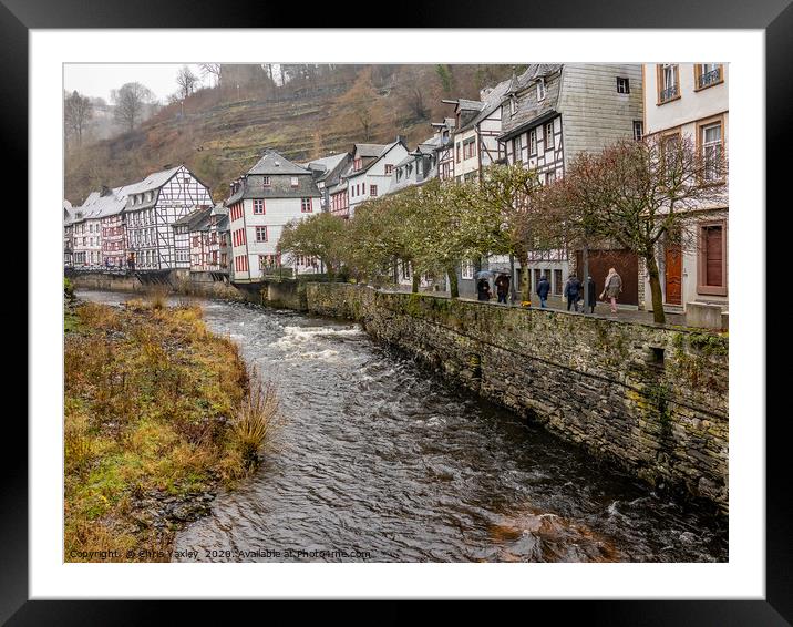 A view down the Rur River, Monschau Framed Mounted Print by Chris Yaxley