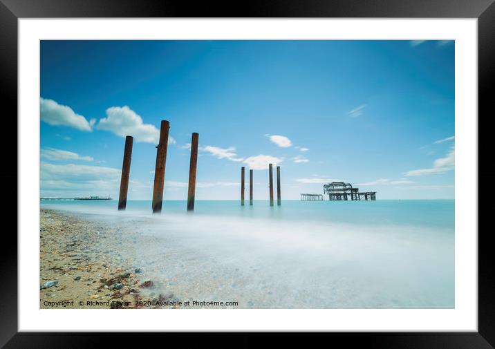 Two Piers Framed Mounted Print by Richard Taylor