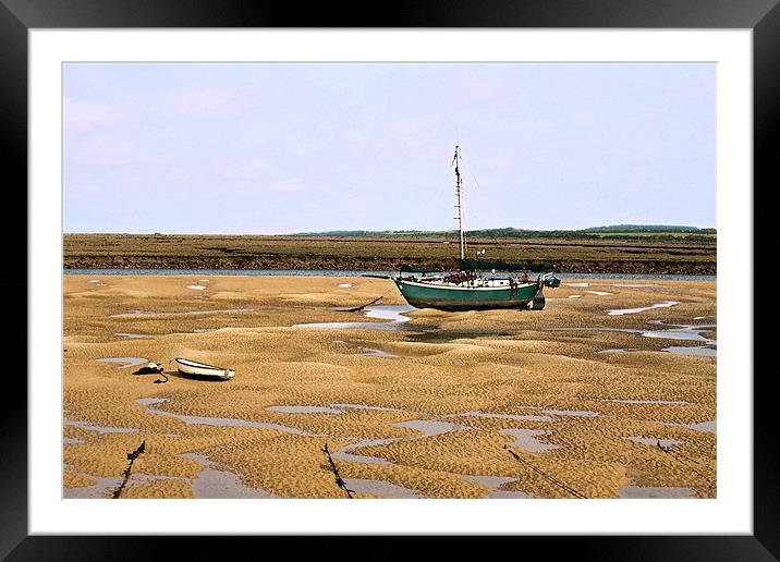 Beached Boat Framed Mounted Print by Malcolm Smith