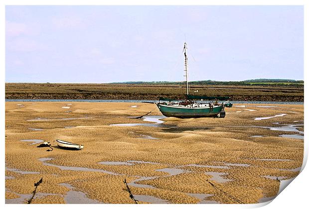 Beached Boat Print by Malcolm Smith