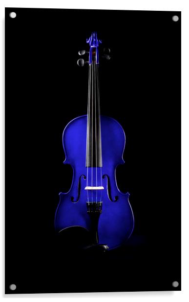 Violet Blue Violin Acrylic by Maggie McCall