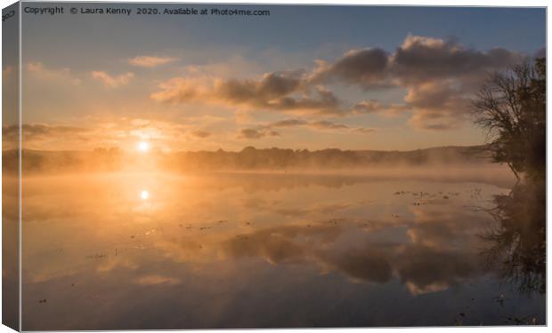 Misty Sunrise Canvas Print by Laura Kenny