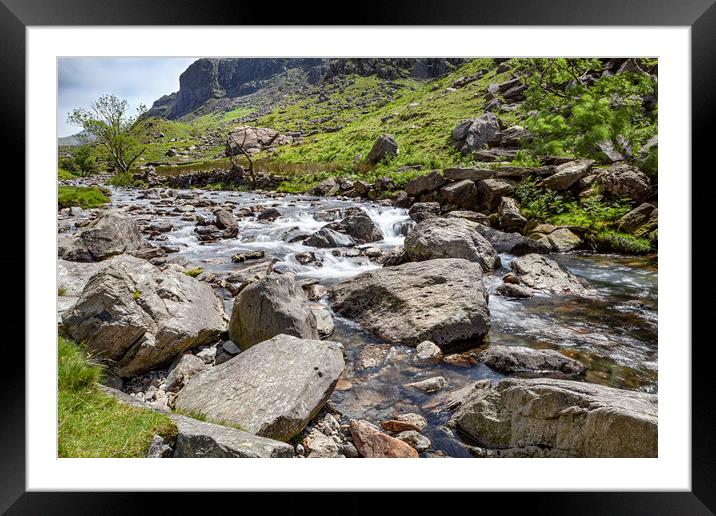 Snowdonian Stream Framed Mounted Print by David Hare