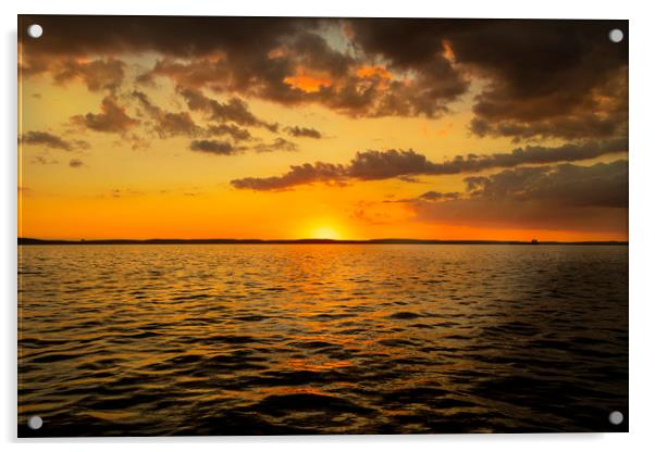 Caribbean Sunset Acrylic by David Hare