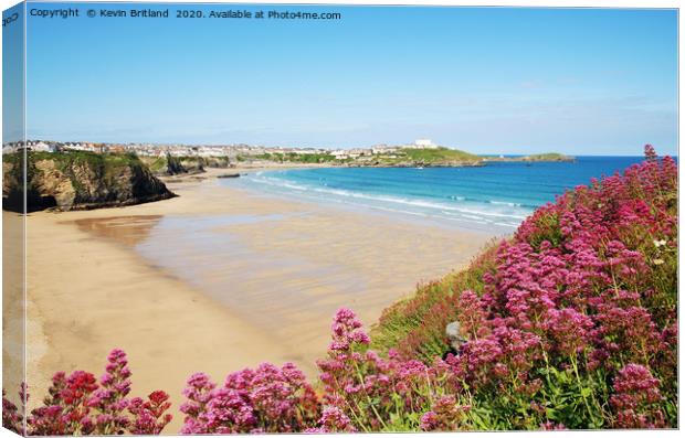 tolcarne beach newquay Canvas Print by Kevin Britland