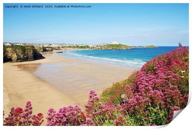 tolcarne beach newquay Print by Kevin Britland