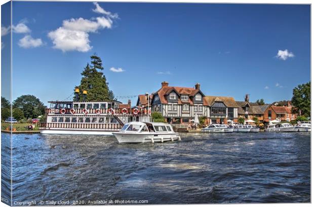 View of The Swan at Horning, Norfolk UK Canvas Print by Sally Lloyd