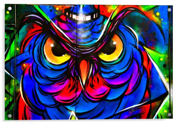 Owl Graffiti Street Art Camden London Acrylic by Andy Evans Photos