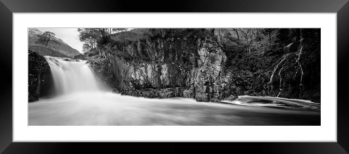 Meeting of the falls, Glen Etive Framed Mounted Print by Kevin Ainslie