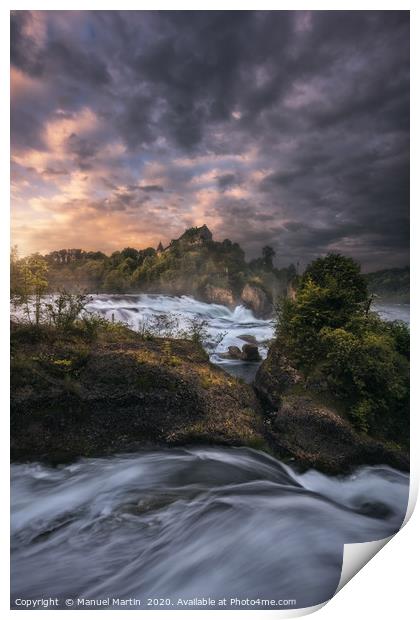 Uncommon view at the Rheinfall Print by Manuel Martin