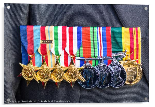 Proud row of medals Acrylic by Clive Wells