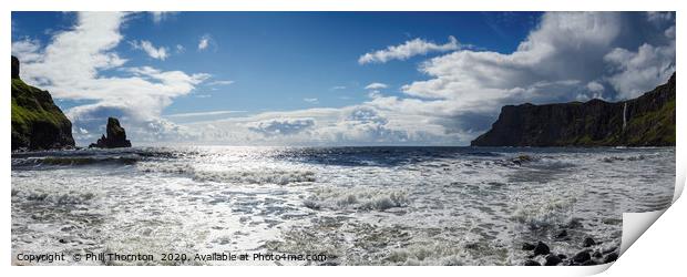 Panoramic view of Talisker Bay Isle of Skye Print by Phill Thornton