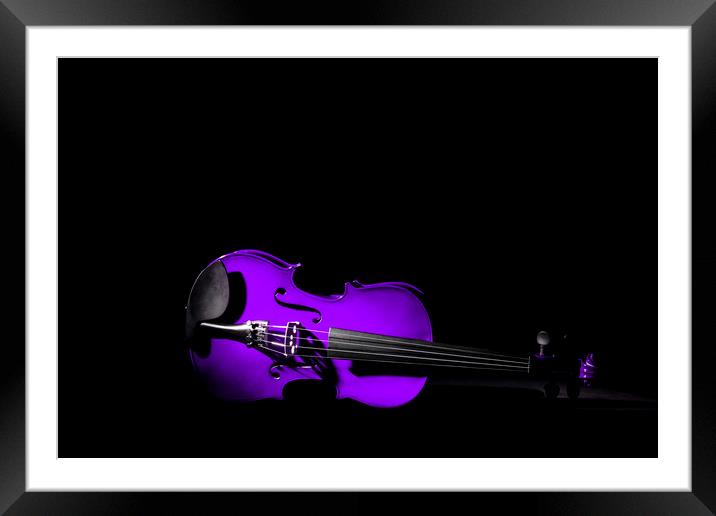 Violet Violin Framed Mounted Print by Maggie McCall