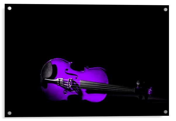 Violet Violin Acrylic by Maggie McCall