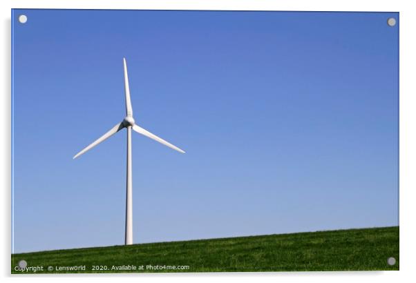 Wind turbine on a field Acrylic by Lensw0rld 