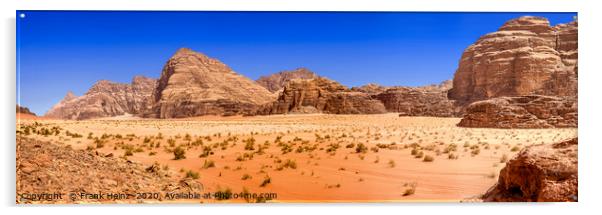 Rock desert panorama in Wadi Rum Acrylic by Frank Heinz
