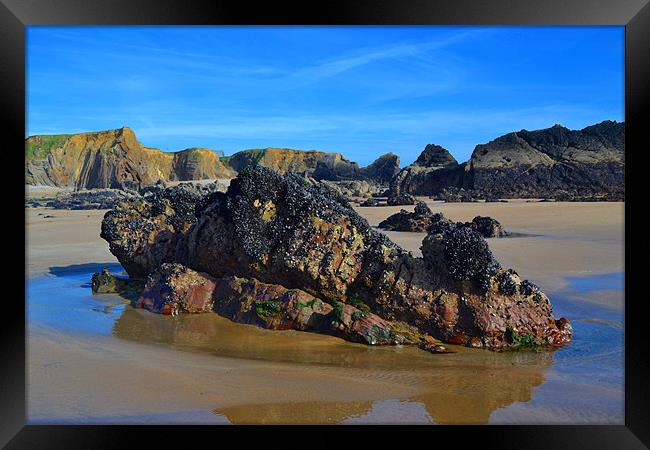 Middle Rock Framed Print by Jules Camfield