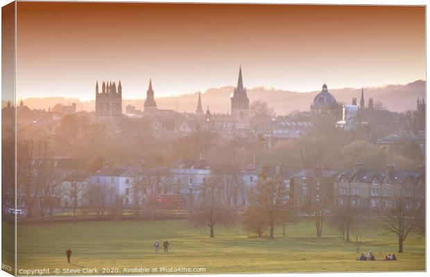 Oxford, evening, skyline, City, Dreaming Spires Canvas Print by Steve Clark