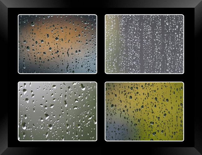 Raindrops on window Framed Print by mark humpage