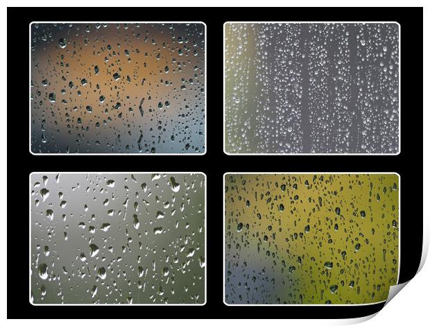 Raindrops on window Print by mark humpage