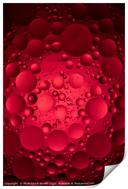 Red 'moon craters' ball Print by PhotoStock Israel