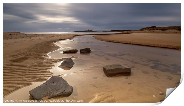 Embleton estuary in Northumberland Print by Marcia Reay