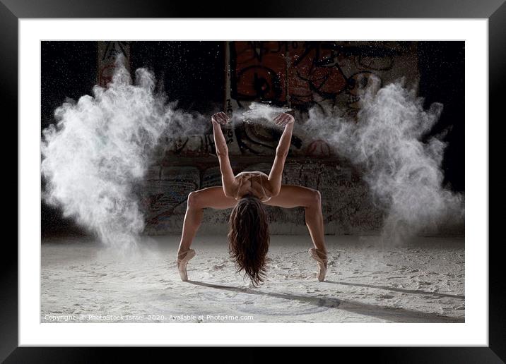 Ballet dancer dances in flour  Framed Mounted Print by PhotoStock Israel