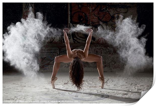 Ballet dancer dances in flour  Print by PhotoStock Israel
