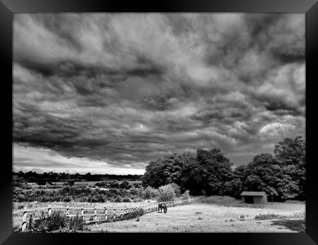 Stormy skies black and white Framed Print by mark humpage