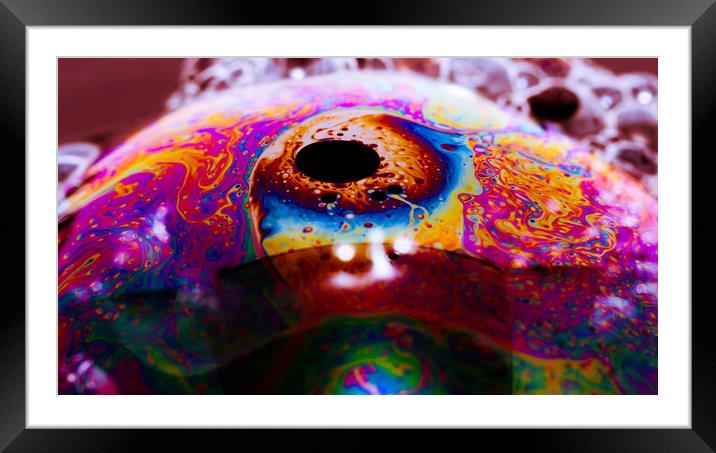 Vibrant colored soup bubble Framed Mounted Print by Robinson Thomas