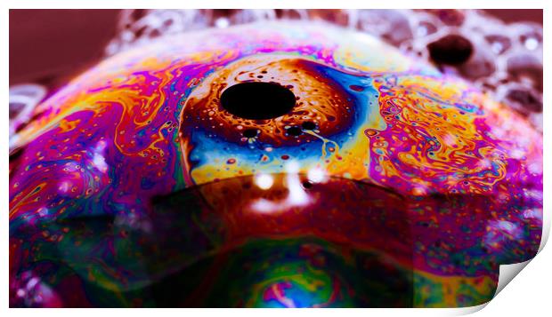 Vibrant colored soup bubble Print by Robinson Thomas