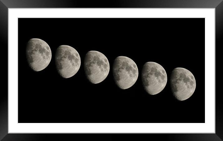 Moon phase composite Framed Mounted Print by mark humpage