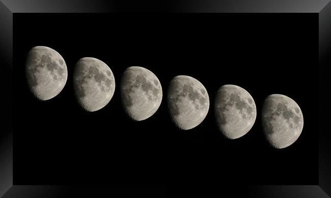 Moon phase composite Framed Print by mark humpage