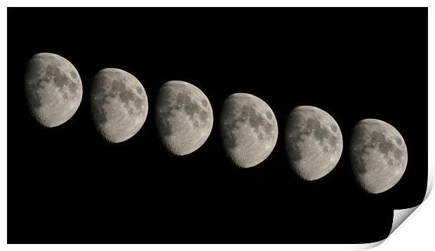 Moon phase composite Print by mark humpage