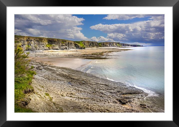 Southerndown Wales Coastline Framed Mounted Print by Louise Pritchard