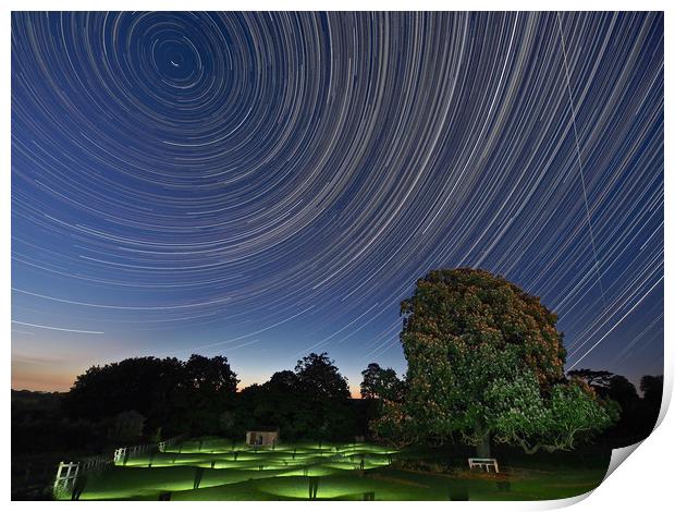 Startrail & Space Station Print by mark humpage