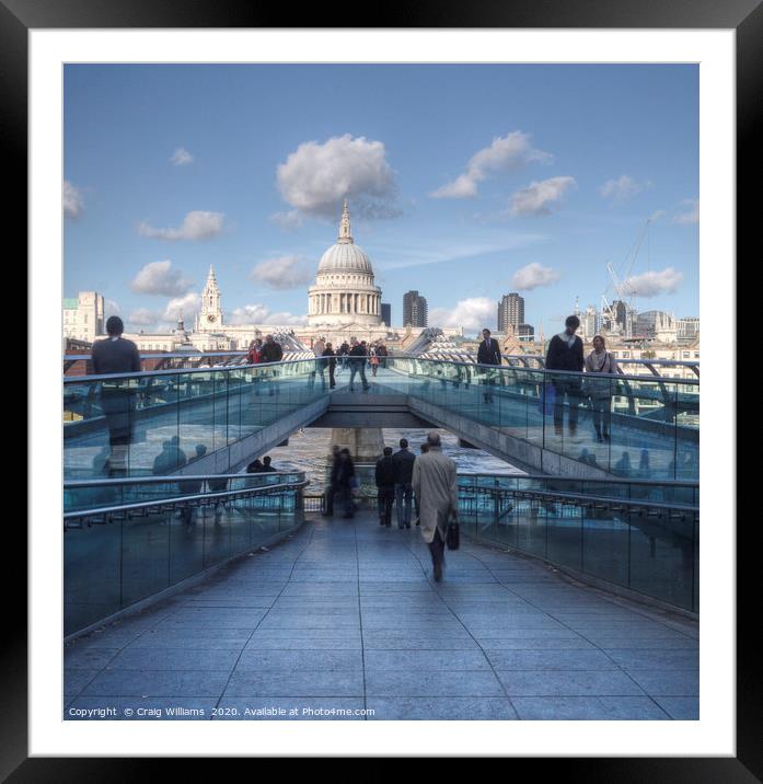 Millennium Bridge, London  Framed Mounted Print by Craig Williams